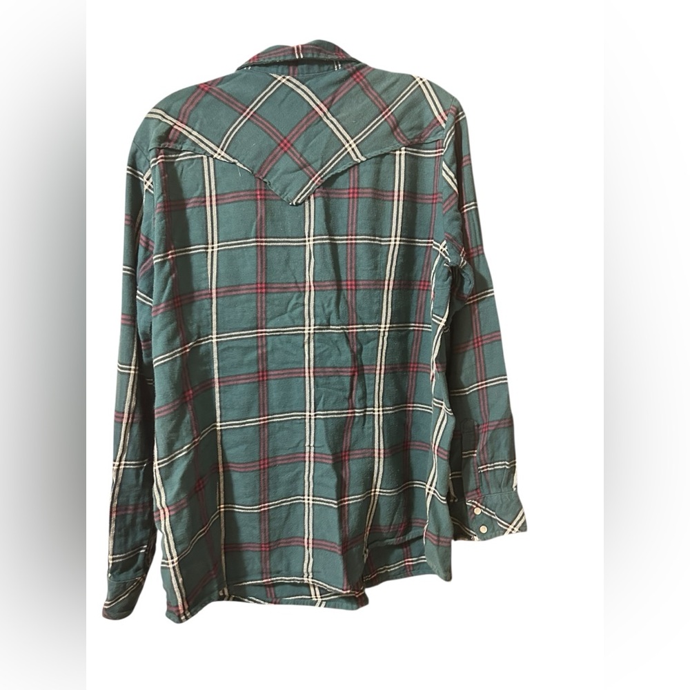 Wrangler Vintage Forest Green Plaid Button Down Shirt - Picture 13 of 14